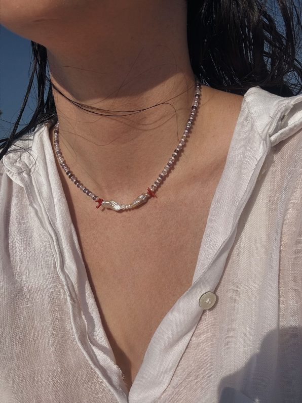 ⁦שרשרת אמטיסט משולבת⁩ – תמונה ⁦4⁩