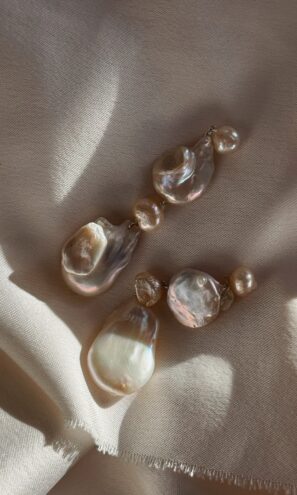 עגילי פנינים נופלים